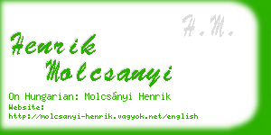 henrik molcsanyi business card